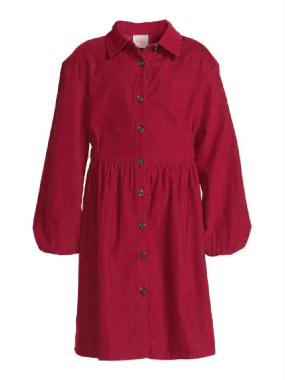 Wonder Nation Girls Corduroy Dress Button Front Long Sleeves Berry Size L Plus
